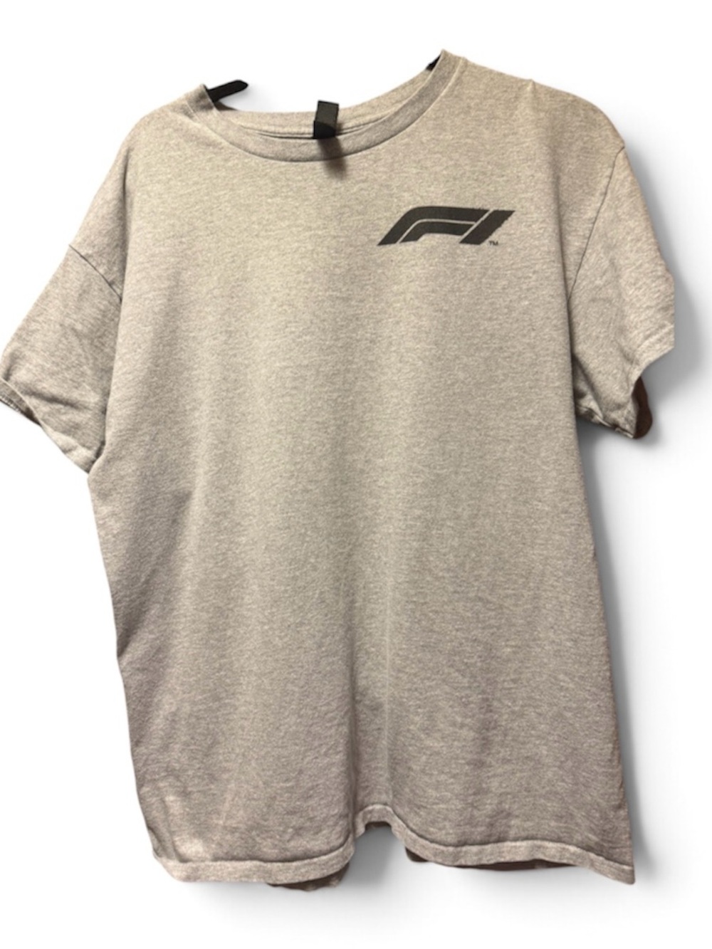 Logo Men's Gray Crew Neck T-Shirt